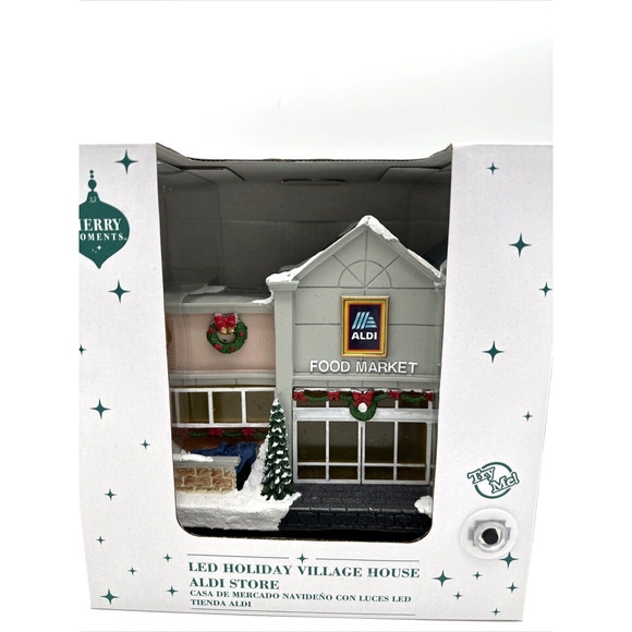 2024 Merry Moments Aldi Store Light Up Holiday Christmas Village House NEW - Picture 1 of 5